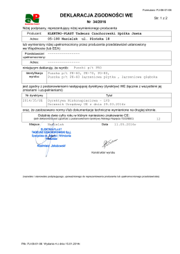 Deklaracja zgodnosci WE  - ELEKTRO