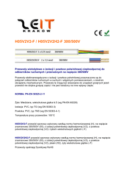 H05V2V2-F / H05V2V2H2-F 300/500V Przewody