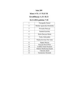 Część Pisemna &ndash; 16.11.2016