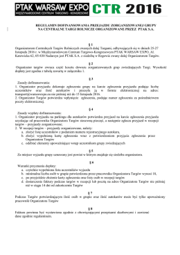 Regulamin dofinansowania transportów