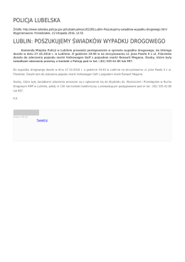 policja lubelska lublin: poszukujemy świadków wypadku drogowego