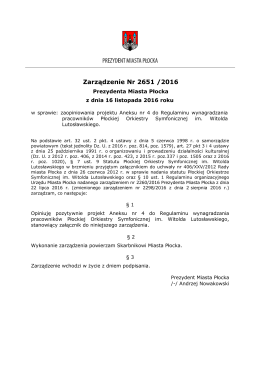 Zarządzenie Nr 2651 /2016