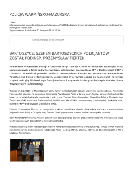 policja warmińsko-mazurska bartoszyce: szefem bartoszyckich