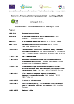 agenda - Lubuski Ośrodek Doradztwa Rolniczego