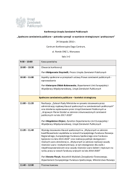 Program konferencji - Urząd Zamówień Publicznych