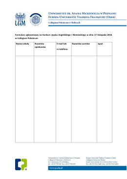 Formularz zgłoszeniowy