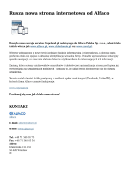 Rusza nowa strona internetowa od Alfaco
