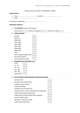 Załącznik nr 1 do regulaminu – „kredyt na EKOREMONT” Aktywny