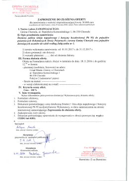 GMINA CHORZELE ZAPROSZENIE DO ZŁOŻENIA OFERTY dla