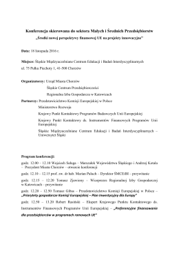 Program konferencji - Uniwersytet Śląski