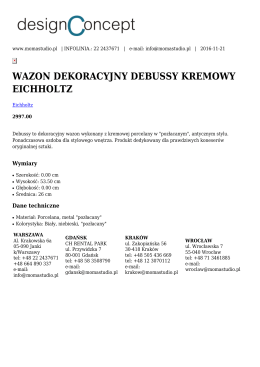 WAZON DEKORACYJNY DEBUSSY KREMOWY EICHHOLTZ