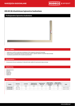 NARZĘDZIA BUDOWLANE MN-83-06 Aluminiowe