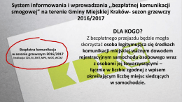 System informowania i wprowadzania ,,bezpłatnej komunikacji