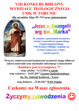 Czekamy na Wasze zgłoszenia.