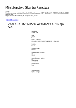 Generuj PDF z tej stronie - Ministerstwo Skarbu Państwa