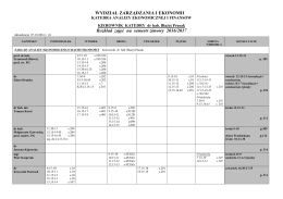 Konsultacje i rozkład zajęć - Wydział Zarządzania i Ekonomii