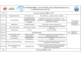 Program GISday 2016 - Uniwersytet Łódzki