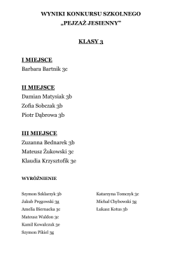 Wyniki klas 3