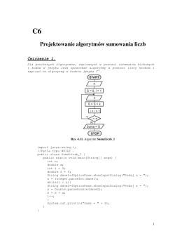 C6 Projektowanie algorytmów sumowania liczb