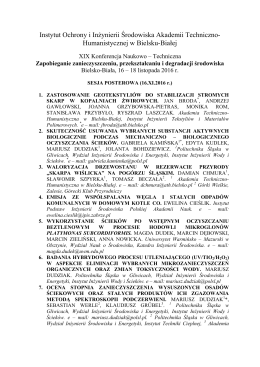 Instytut Ochrony i Inżynierii Środowiska Akademii Techniczno