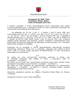 Zarządzenie Nr 2659 /2016 Prezydenta Miasta Płocka z dnia 18