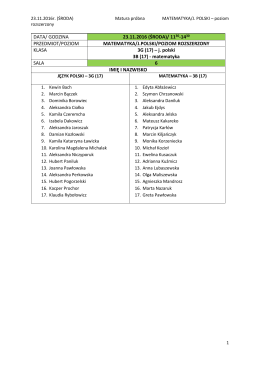Matura próbna – 23.11.2016 r. (środa) – matematyka/j. polski