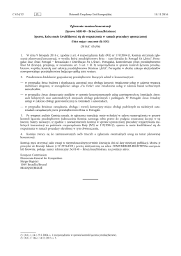 Sprawa M.8148 – Brisa/Áreas/Brisáreas