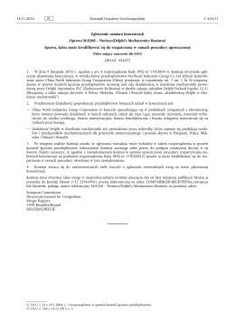 Sprawa M.8268 &ndash; Norinco/Delphi`s Mechatronics Business