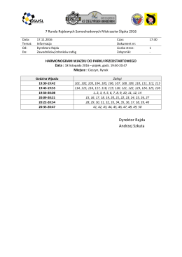 Harmonogram Parku Przedstartowego