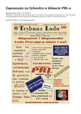 Zapraszamy na Sylwestra w klimacie PRL-u