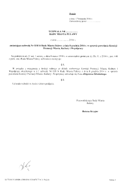 odjęcie uchwały zmieniającą uchwałę Nr II/8/14 Rady Miasta