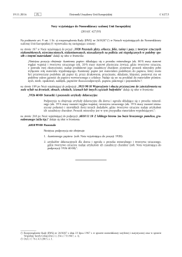 Noty wyjaśniające do Nomenklatury scalonej Unii