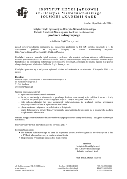 szczegóły - Instytut Fizyki Jądrowej PAN