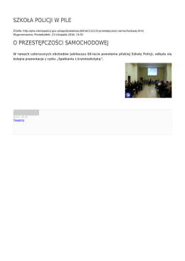 SZKOŁA POLICJI W PILE O PRZESTĘPCZOŚCI SAMOCHODOWEJ