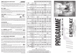 Programme Cinés Palace