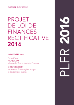 18 NOVEMBRE 2016 Présenté par MICHEL SAPIN Ministre de l