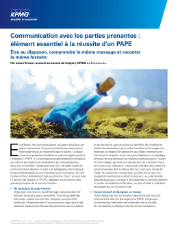 Communication avec les parties prenantes : &eacute;l&eacute;ment