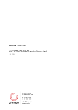 DOSSIER DE PRESSE