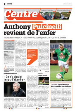 Anthony Pulcinelli revient de l`enfer