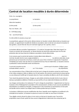 Contrat de location - La Maison Bleue