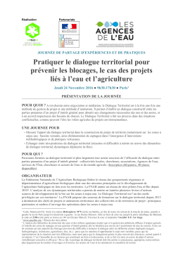 Pratiquer le dialogue territorial pour prévenir les blocages, le cas