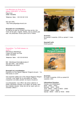 Les Marchés au Gras de la saison 2016-2017 à Thiviers