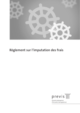 R&egrave;glement sur l`imputation des frais