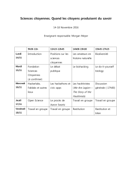 Sciences citoyennes. Quand les citoyens produisent du savoir