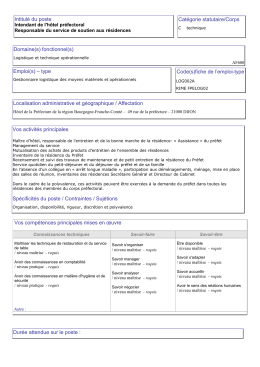 Intitulé du poste