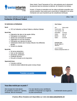 Ferblantier CFC/Brevet F&eacute;d&eacute;ral - PDF de l`Annonce