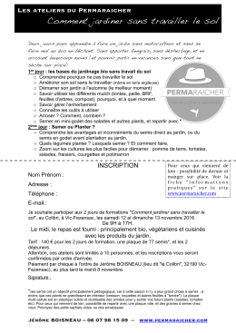 Les ateliers du permaraicher : « Comment jardiner sans travailler le