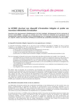 Communiqué de presse