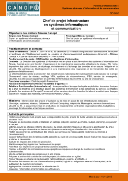 Chef de projet infrastructure en syst&egrave;mes