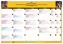 le CALENDRIER de la programmation du mois.